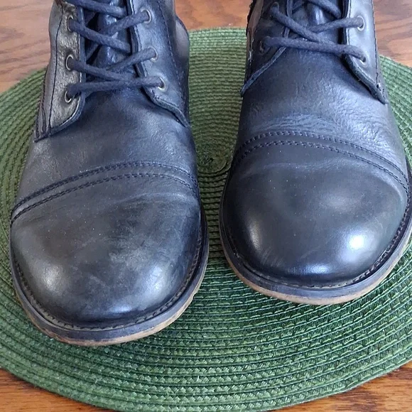 Steve Madden Black Leather  Grunge Goth Combat Trek Boots Size 11 - Picture 5 of 13